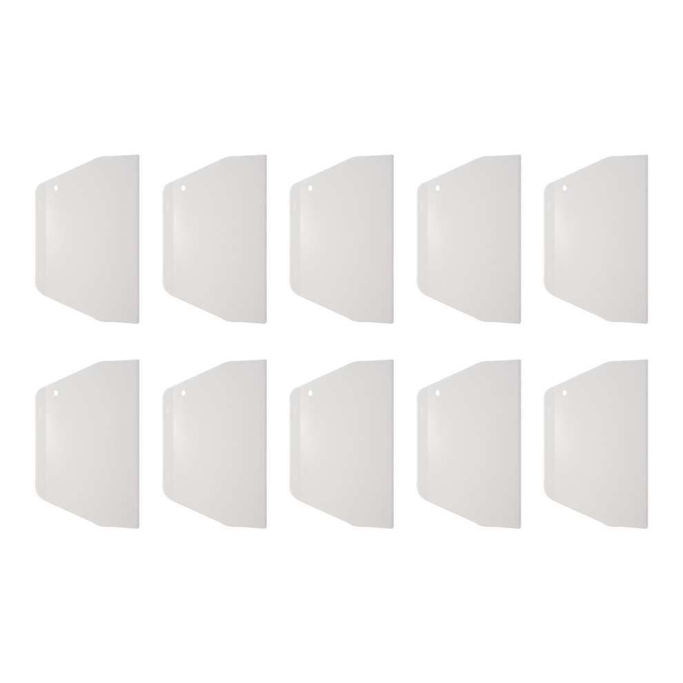 10X Flat White Plastic Cake Decorator Dough Pastry Scraper Tool 19 cm x 12.5cm