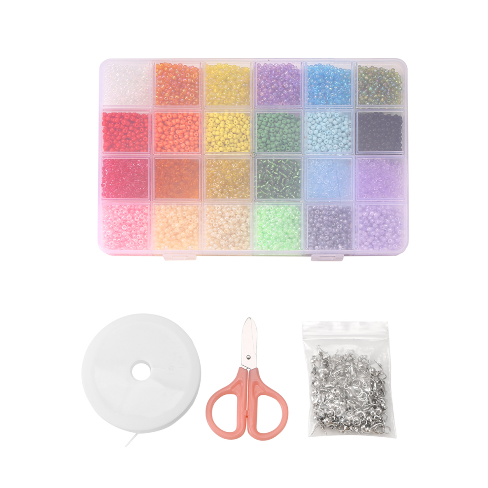 24 kleuren 3 mm glazen kralen voor armbanden, sieraden maken en knutselen 12000 stuks