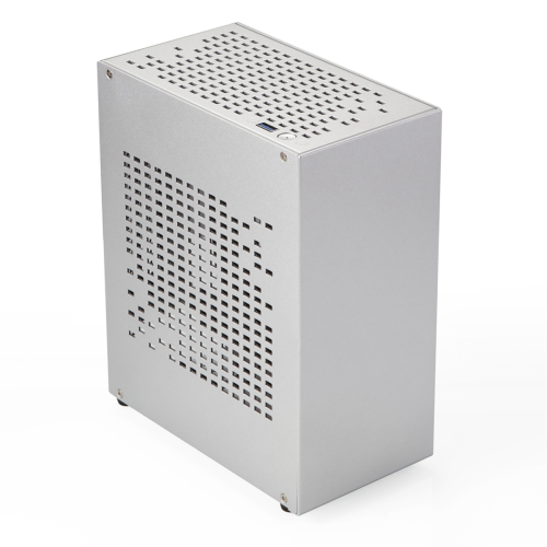 Κουτί υπολογιστή A07 Mini ITX, σασί, HTPC, κεντρικού υπολογιστή, επιτραπέζιο κουτί, ασημί 2