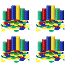 1600 stuks plastic pokerfiches spel 4 kleuren tellerkaart voor het spelen van tellende bingokaart,