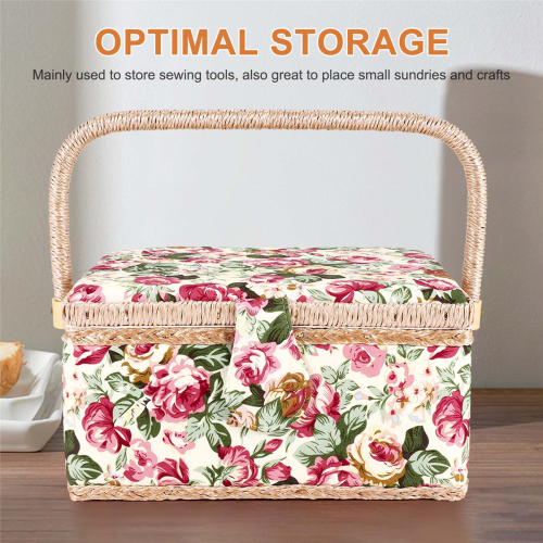 Extra Large Sewing Basket,for Needles, Thread, Tape Measure 1