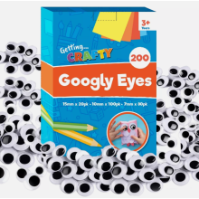 200 Self Adhesive Googly Eyes Stick On Sticky Wobbly Wiggly 7,11,15mm