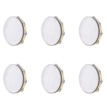 6X Tambourine for Adults 10 Inch Hand Held Drum Bell Metal Jingles Percussion Gift Musical Educational Instrument