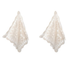 2X Tablecloths Crochet Square Table Cover Christmas Lace Covering Doilies for Furniture Décor Beige Color 15.7Inch