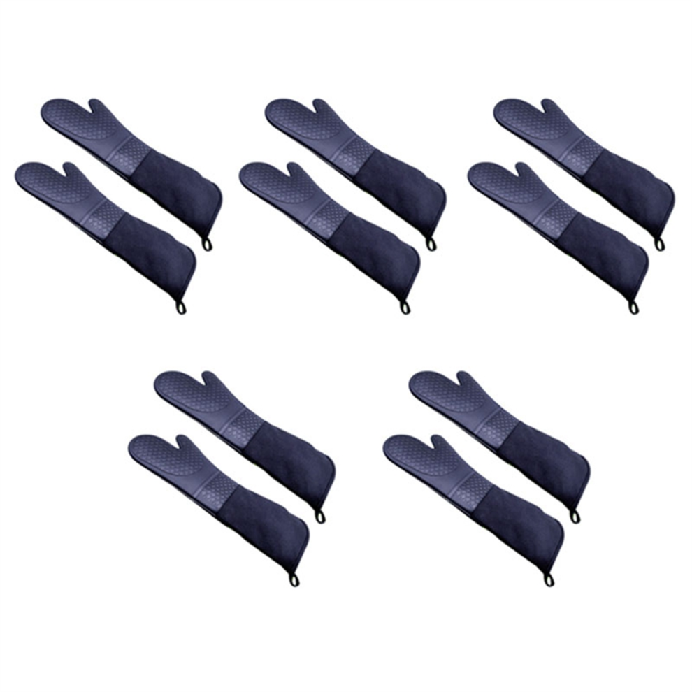 5 Paia Di Guanti Da Forno Professionali In Silicone, Resistenti Al Calore, Al Gomito