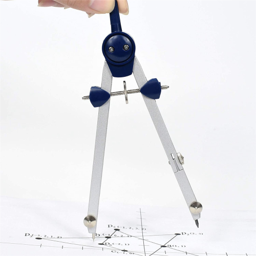 18Pc Geometry Set Metal Compass Precision Tool for Student, Circle Drawing and Architecture Drafting Kits 2