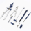 18Pc Geometry Set Metal Compass Precision Tool for Student, Circle Drawing and Architecture Drafting Kits 2
