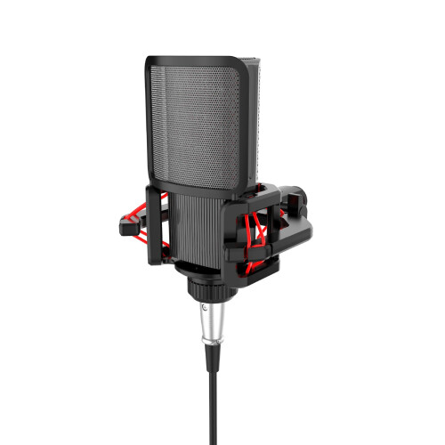 Microphone Shock Mount with Filter Windscreen,Red 2