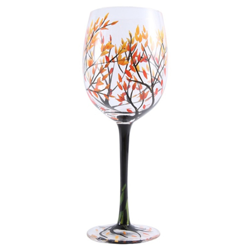2Pcs Autumn Tree Wine Glass - Fall Colors Hand Painted Leaf 2