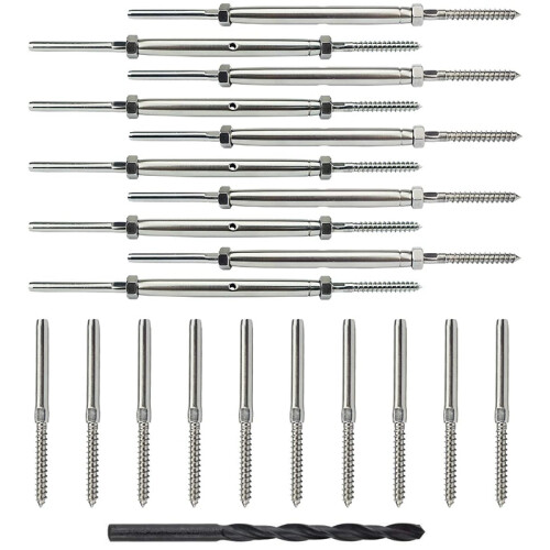 10 pares de parafusos de fixação, tensor e pino