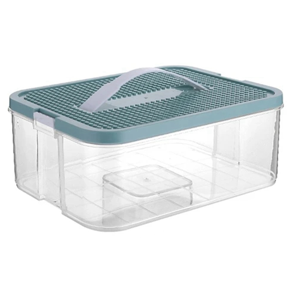 Scatola Portaoggetti Per Bambini Con Mattoncini Da Costruzione, Verde-B