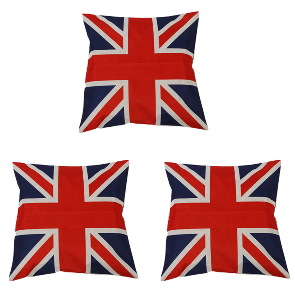 Spactz 3X British Vintage Style Union Jack Flag Throw Pillow Case, Pillowcase