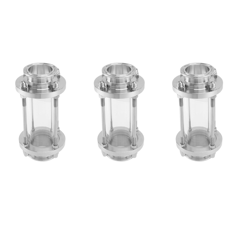 3X In-Line Sight Glass With Clamp End,Flow Sanitary Straight Sus316 1.5Inch Tri Type(Flow Pipe Od38mm) 4853799461837