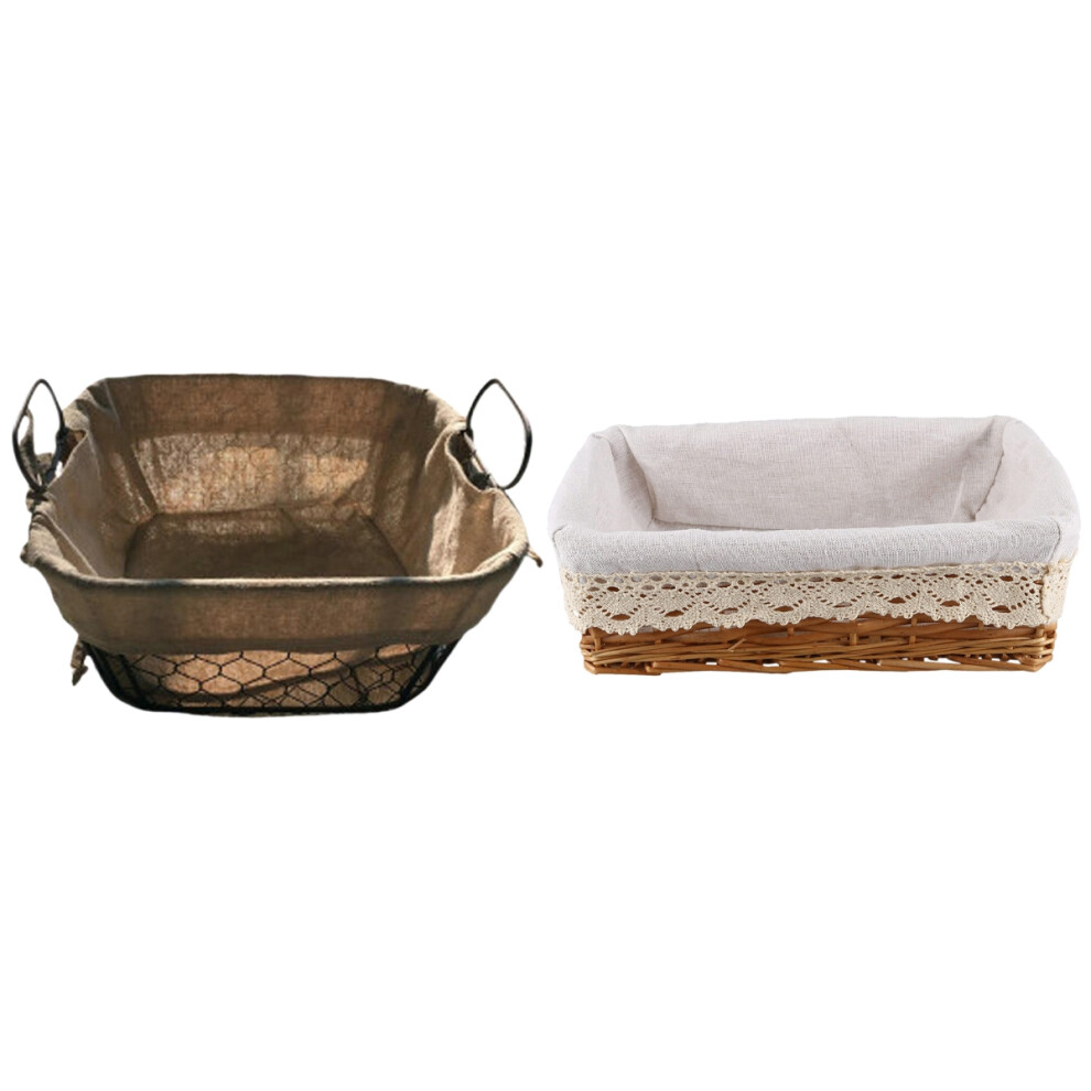 Paniers de rangement en métal pour cuisine, collation, pique-nique, pain