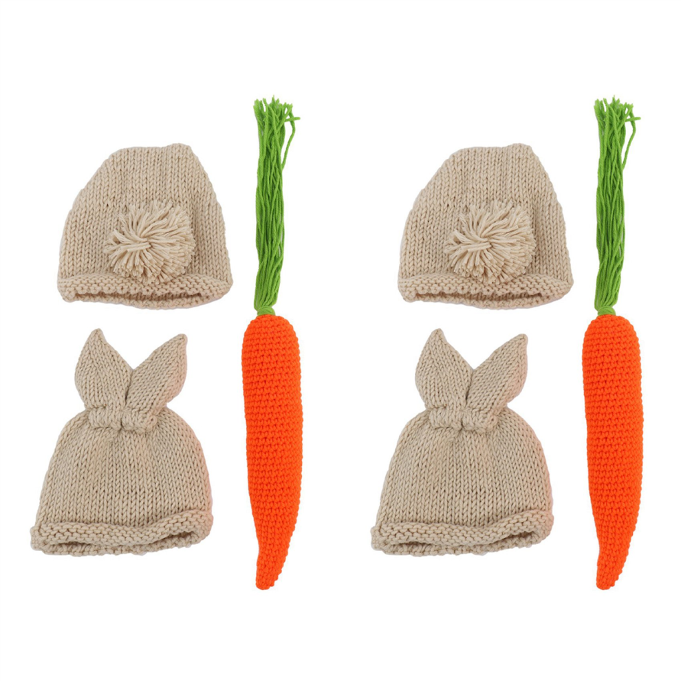 2X Accessoires de photographie pour nouveau-né Tenues de photo en tricot pour bébé garçon et fille