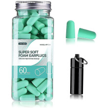 Super Soft Foam Earplugs, 38db Highest Snr, 60 Pairs, One Size Fits Virtually Every Wearer Comfortable For Sleeping, Snoring, Studying, Travel, Concer