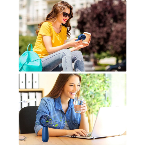 2-Pack Handheld Fan Rechargeable, with 3 Speeds for Home, Office 1