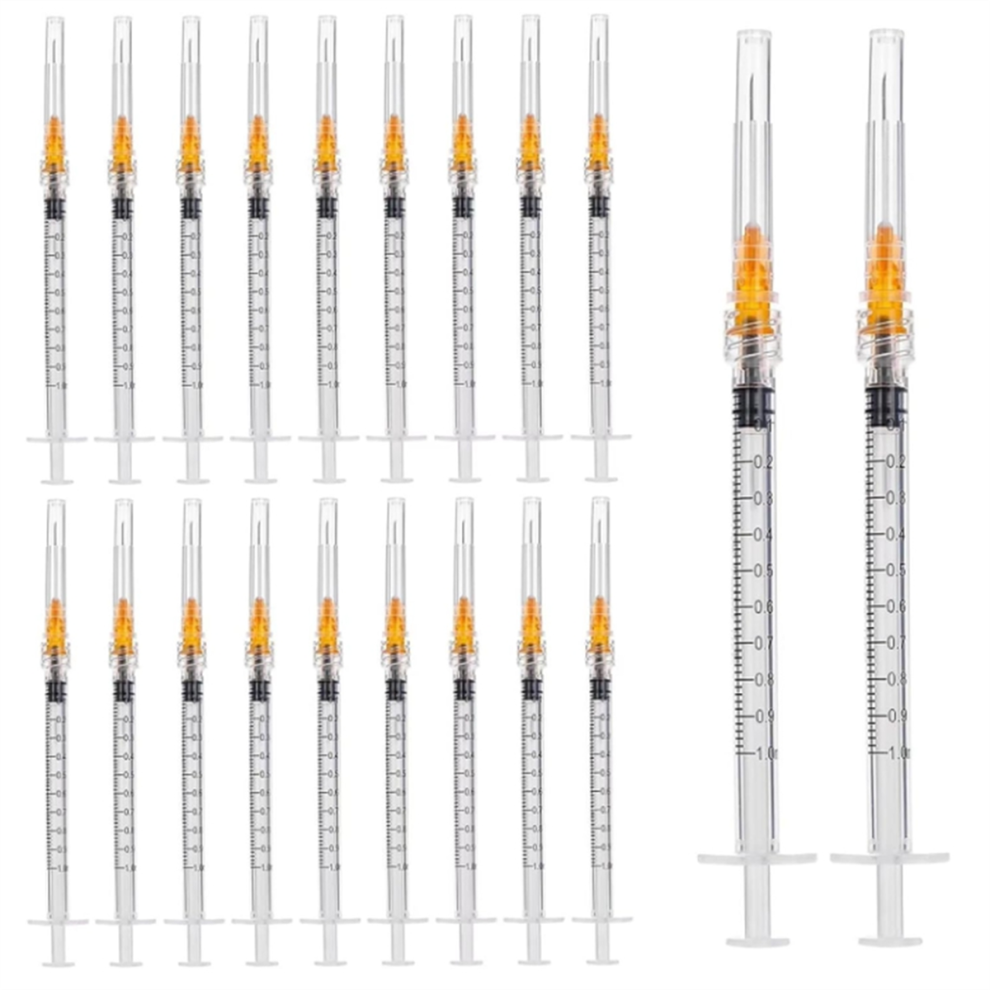 50 Pack 1Ml Syringe with Needle-25G 1 Inch Needle, Lab Supplies