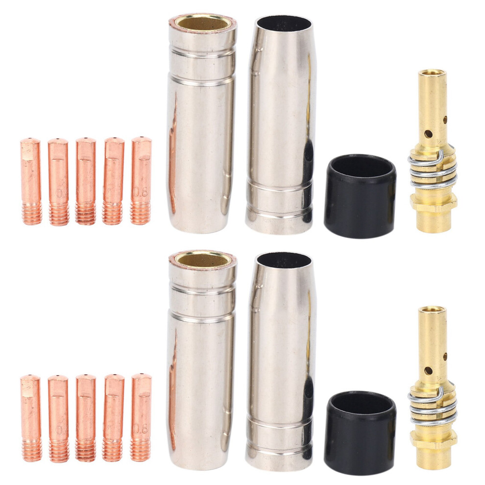 18Pcs/Set 15Ak Mig/ Welding Nozzle Contact Tips 0.8X25mm M6 Gas Connector Holder Set Ad068+-image-OPC-PFXBSZR-NEW