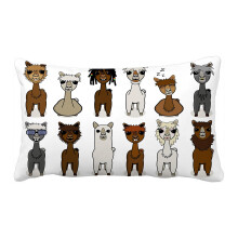 Alpaca Cartoon Set Pillow Case Pillow Cover Cushion Cover 50x75 Cm