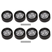 8 bujes de llanta de metal de 1,9 pulgadas con bloqueo de cuentas para coche RC Crawler Axial SCX10 90046 TRX4 D90 D110 de 12 agujeros pequeños.