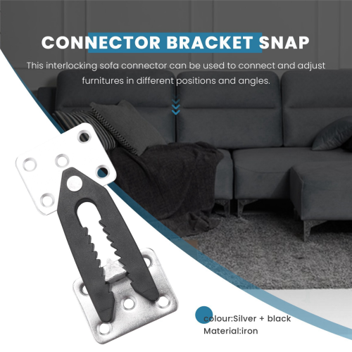 Conector de sofá secional, 12 peças de encaixe de metal para sofá, conector estilo jacaré 2