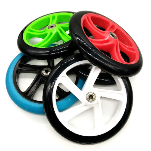 2 stk scooterhjul 200 mm PU-materialets tykkelse, blå 2