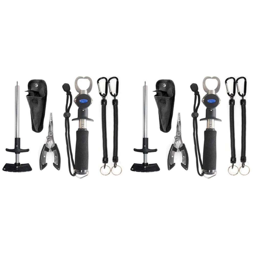 2X Attrezzatura Da Pesca Pinza Per Labbra Di Pesce Con Scala Nastro Di Misurazione Pinza Per Rimozione Ami Cordino Acqua Salata