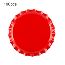 (Red) 100pcs Bottle Caps Sturdy Construction Anti-deform Tinplate Mini Beer Drinks Caps For Home