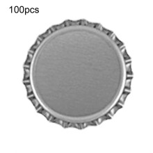 (Silver) 100pcs Bottle Caps Sturdy Construction Anti-deform Tinplate Mini Beer Drinks Caps For Home