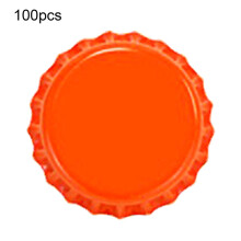 (Tangerine) 100pcs Bottle Caps Sturdy Construction Anti-deform Tinplate Mini Beer Drinks Caps For Home