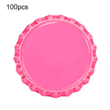 (Pink) 100pcs Bottle Caps Sturdy Construction Anti-deform Tinplate Mini Beer Drinks Caps For Home