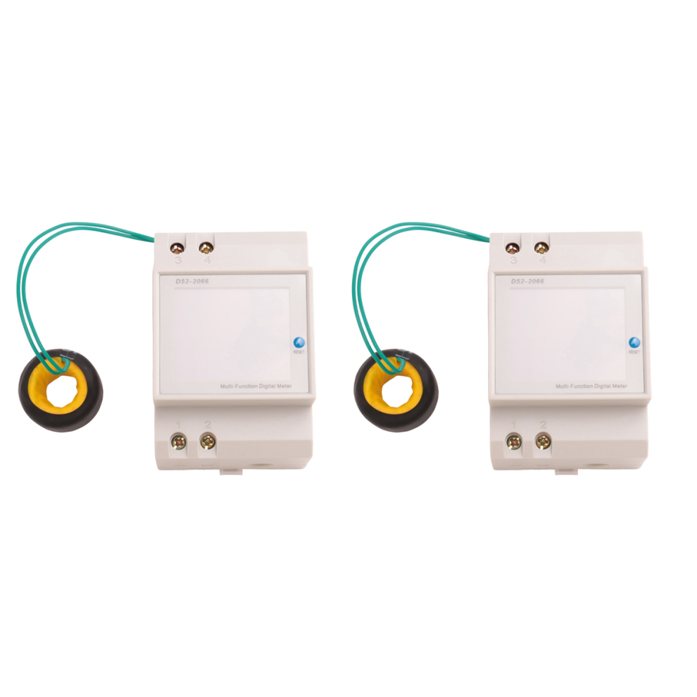 2X Din Rail Digital Electric Meter Ac40-300V 100A Voltmeter Current Power Kwh Energy Frequency 4853799417254