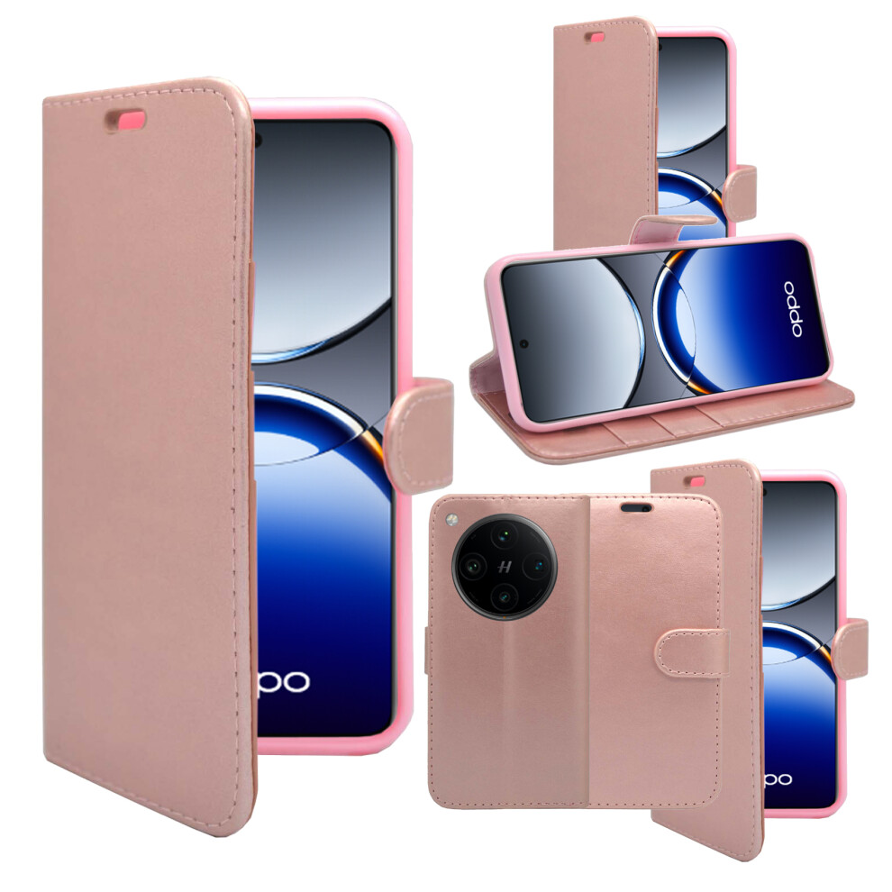 (Rose ) For Oppo Find X8 Wallet Flip Cover Cover Gold 3477388610027