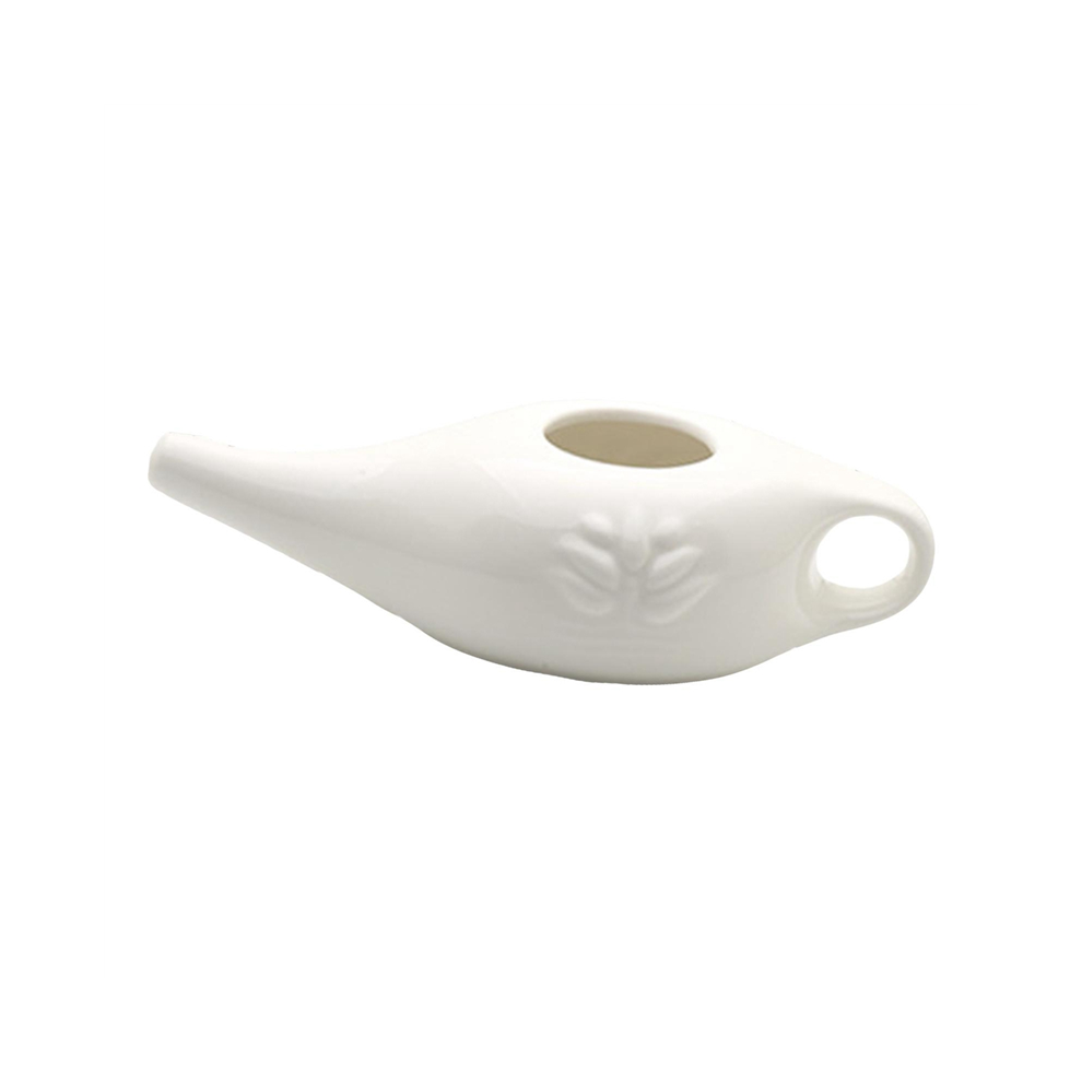 Pot Neti en céramique de 250 ml pour nettoyage du nez, blanc