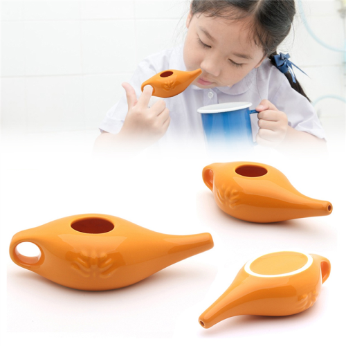 250 ml Neti pot ceramic pentru curățarea nasului, Alb 1