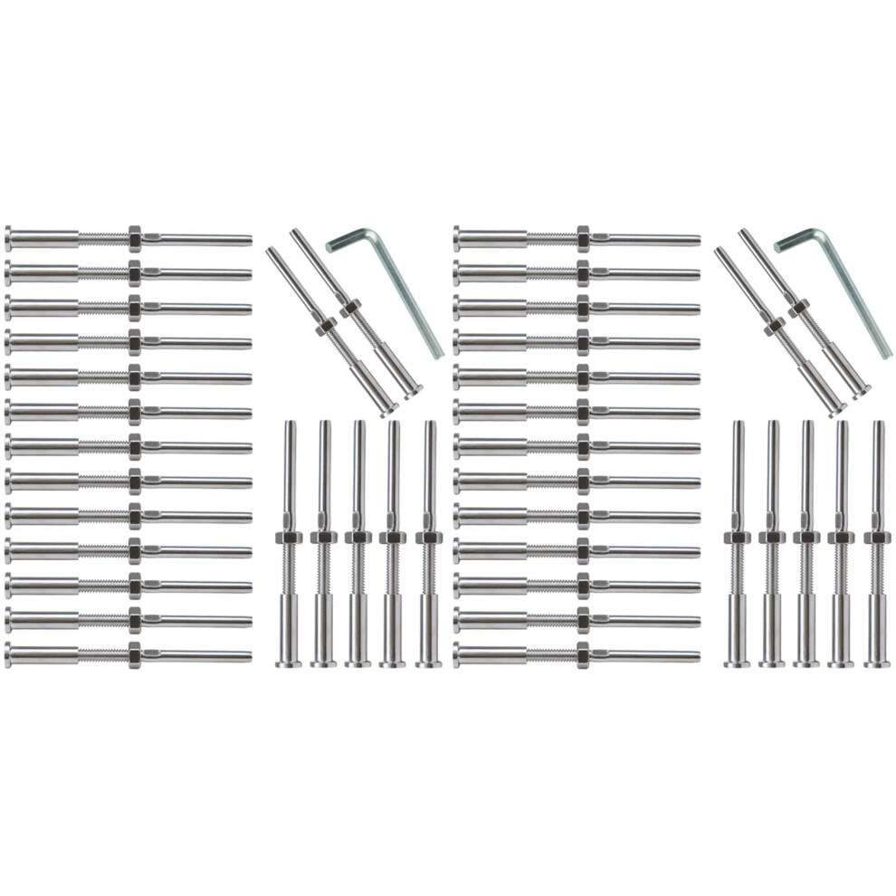 Photos - Nail / Screw / Fastener 40Pcs Turnbuckle Hand Swage Threaded Stud Hex Fitting Receiver Terminal for 1/8 Inch Cable Railing