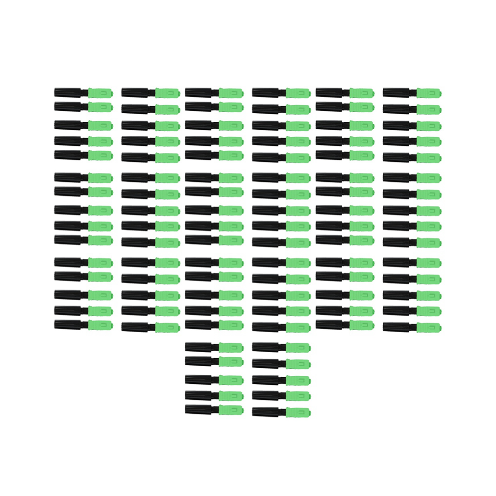 100Pcs Ftth Embedded Quick Connector Sc/ Plastic Fiber Optic Green 4852972322170