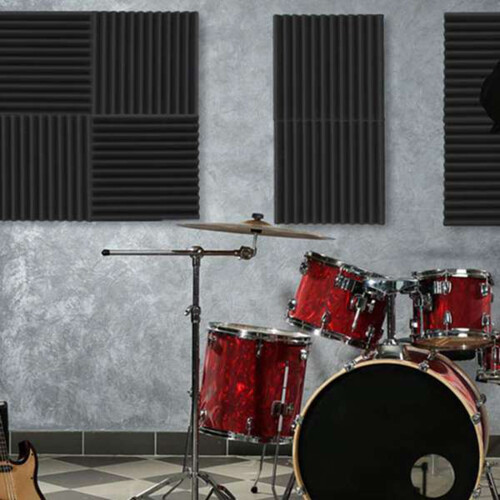 Painel de espuma acústica autoadesivo de 12 peças, acústico 1