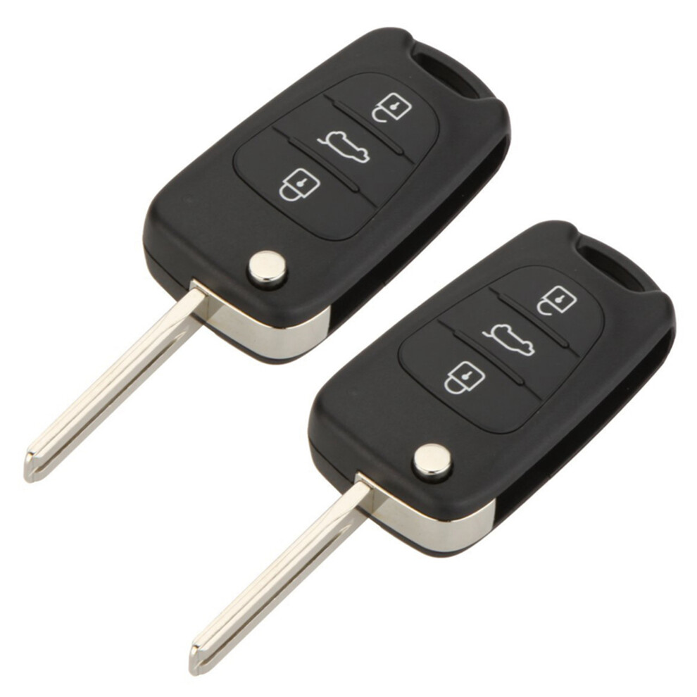 2X Replacement 3 Button Keyless Entry Remote Control Folding Flip Car Key Fob Shell Compatible With I20 I30 4852972360493