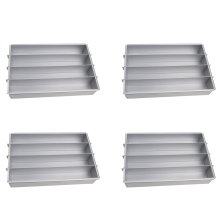 Moule à gâteau Battenberg 4X, kommerzielles Aluminium eloxiert, Silber A