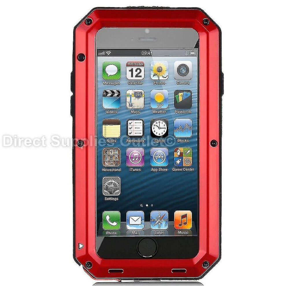 (, For Iphone Xs Max) Heavy Duty Gorilla Metal Case Shockproof For Iphone 14 13 12 Xr X 8 Pro Max Se Red 8994440251479