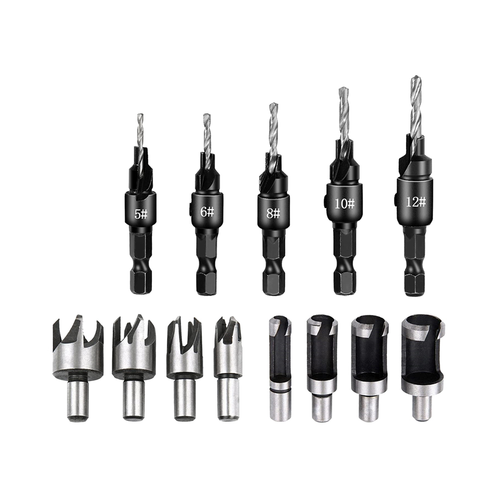 5 Pieces Countersunk Bits Set, 8 Drills 4853799480203
