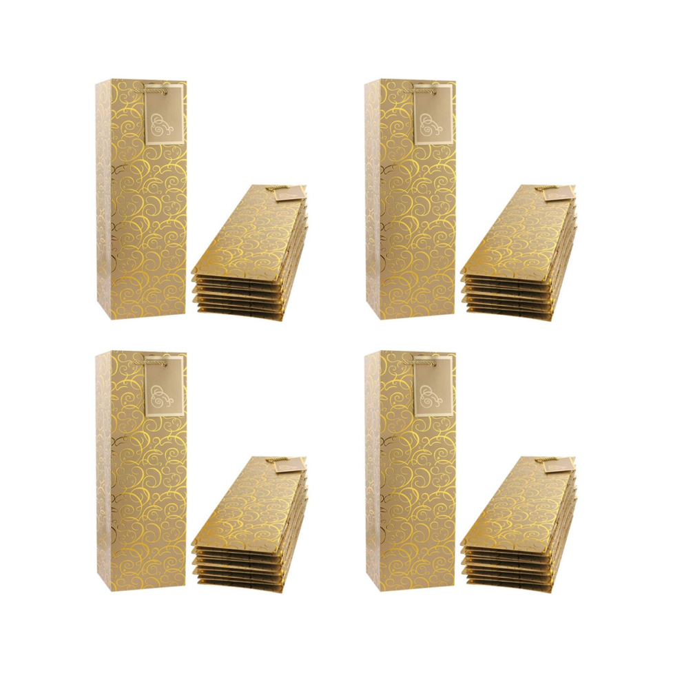 Sacchetti Per Vino, Sacchetti Di Carta Kraft, 40 Pezzi, Sacchetti Regalo Con Manici, Bottiglie Singole Sfuse