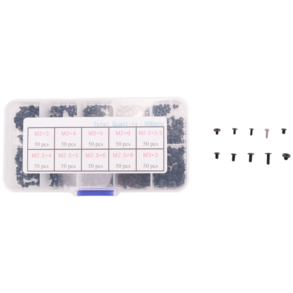 500Pcs M2 M2.5 M3 Km Screw Flat Screws Laptop 4851552859723