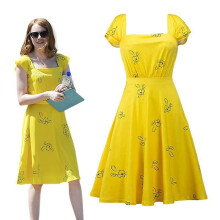 (XL) Forget Movie La La Land Hi-res Yellow Summer Dress La La Land Cosplay Costume For Women Party Dresses