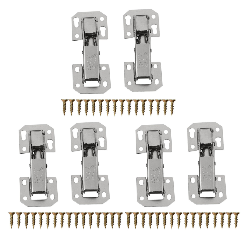 6Pcs Soft Close Kitchen Cupboard Cabinet Wardrobe 90Degree Door Hinges & Screws 4852972366501
