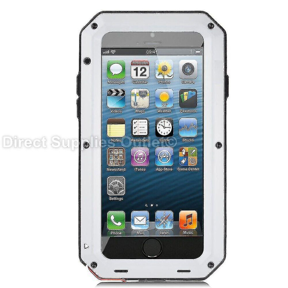 (, For Iphone Xs) Heavy Duty Gorilla Metal Case Shockproof For Iphone 14 13 12 Xr X 8 Pro Max Se White 8994440252094