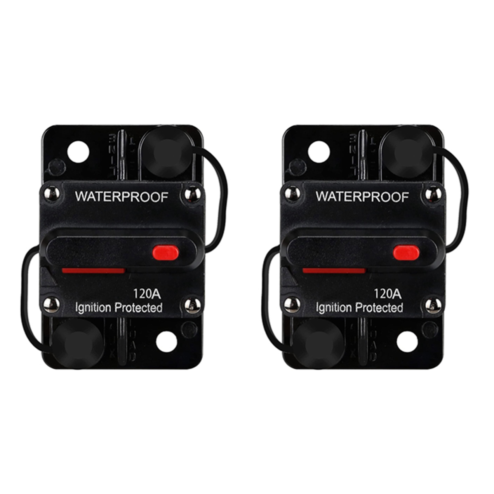 Interruttore Automatico Impermeabile 2X, Con Ripristino Manuale, 12V-48V Cc, 120A, Per Motori Elettrici Per Auto E Barche