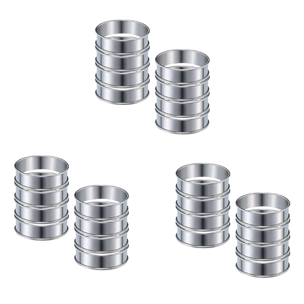 24 Pezzi Da 4,1 Pollici Anelli Per Muffin Crostata Doppio Anello In Acciaio Inox Stampo Rotondo Per Cucinare In Casa